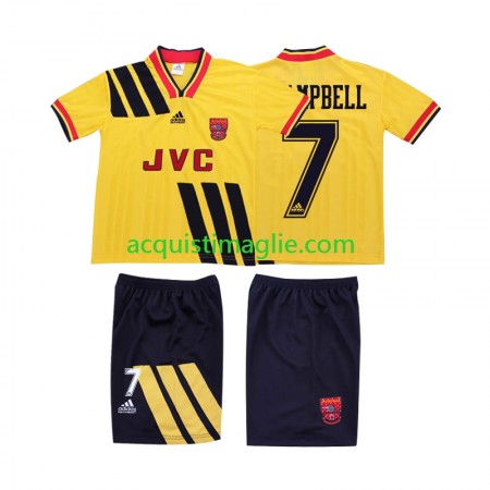 Divisa di Calcio Arsenal CAMPBELL 7 1993 Retro Bambino Trasferta 1994